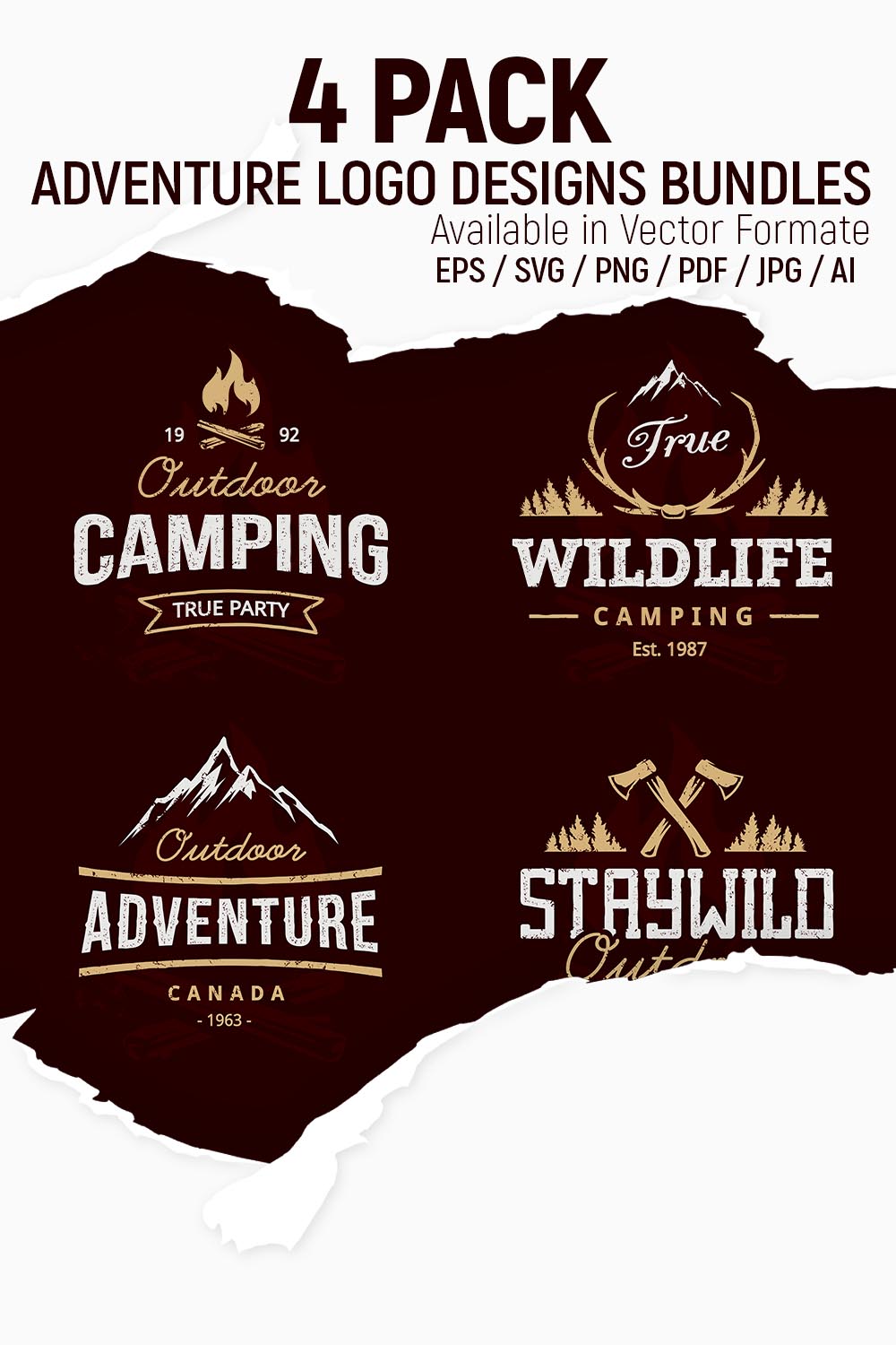 Adventure Logo designs bundles pinterest preview image.