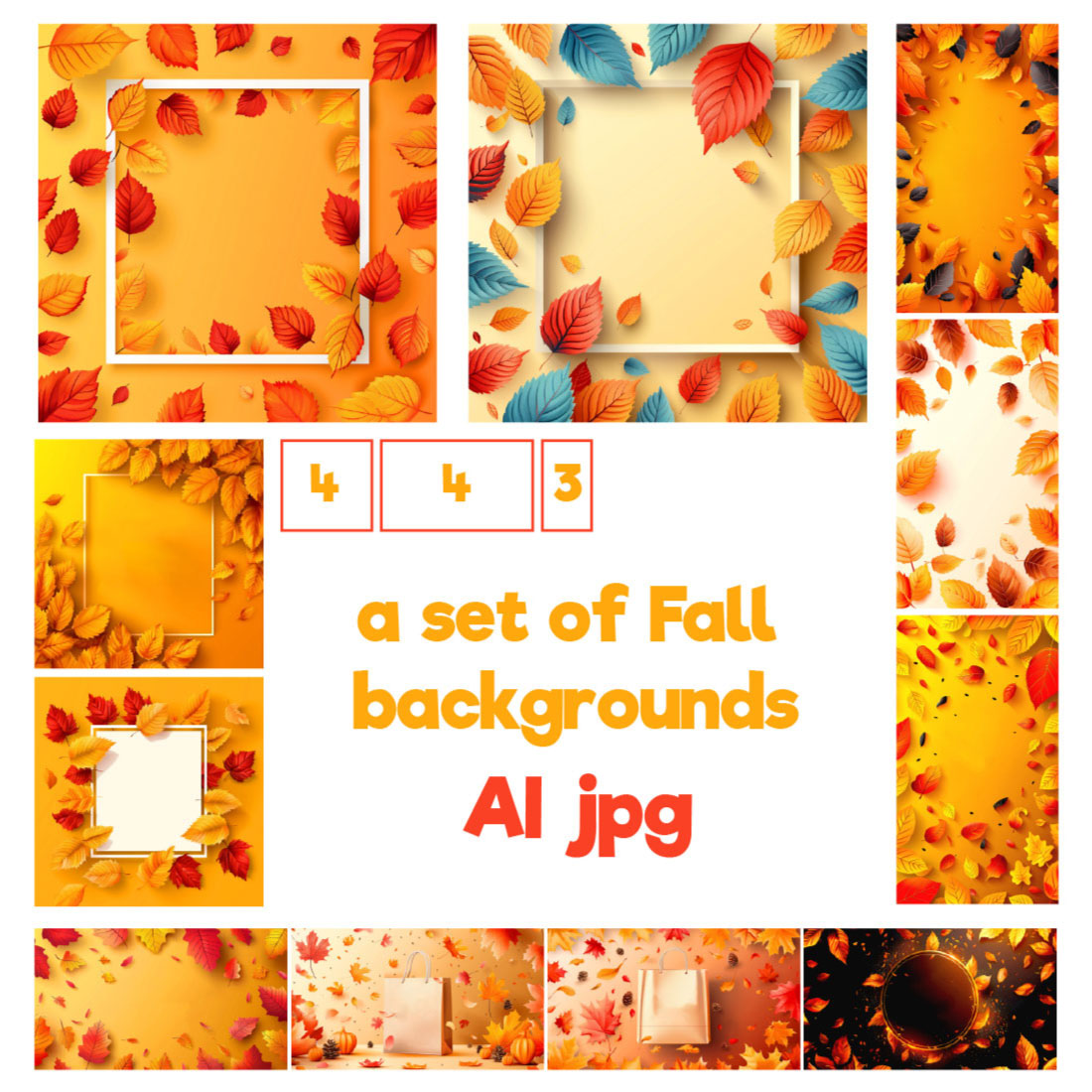 A set of Fall backgrounds for sale cover image.