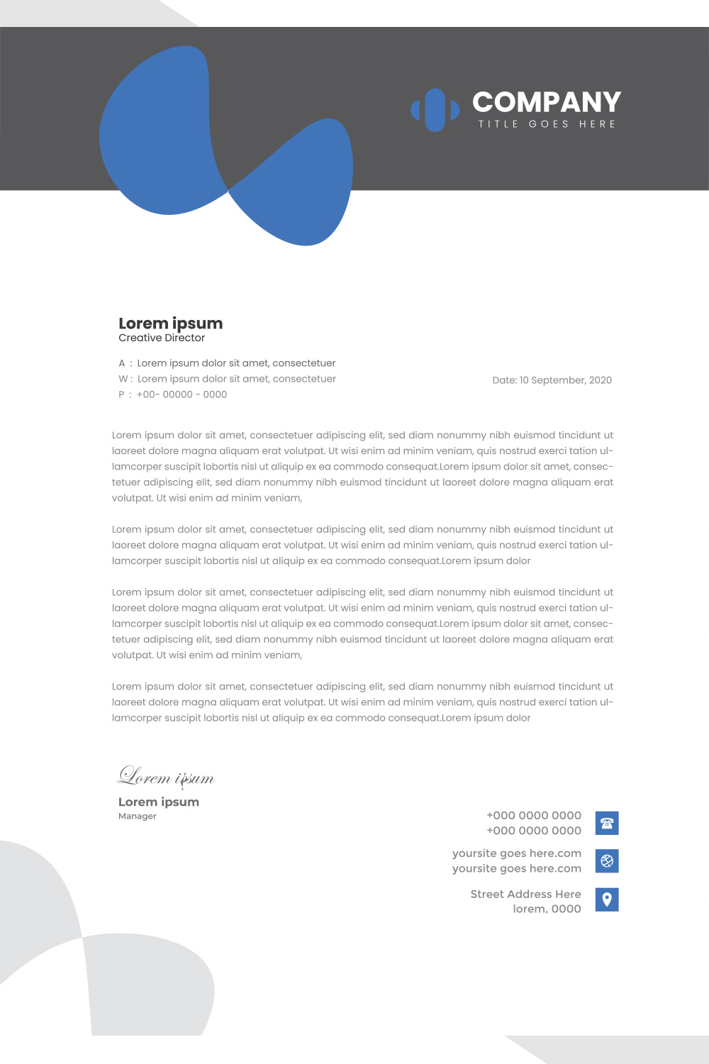 Modern Letterhead Design pinterest preview image.