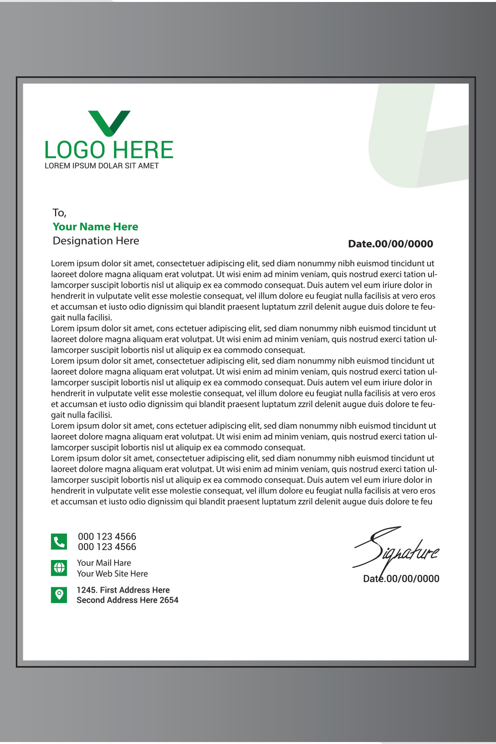 Modern Letterhead Design pinterest preview image.