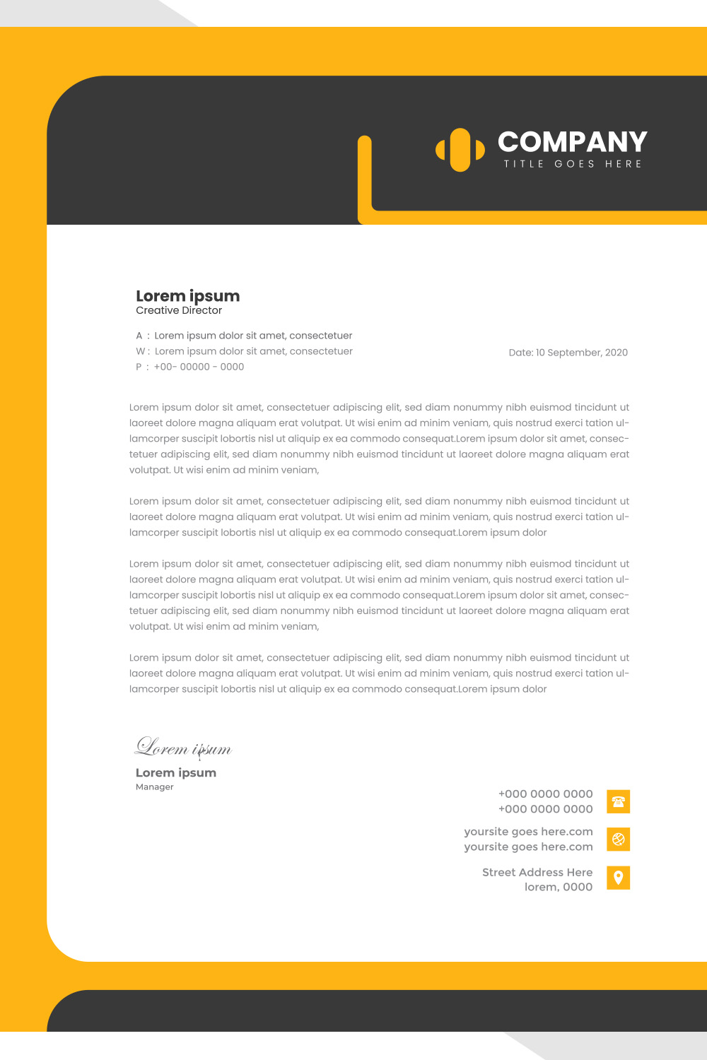 Modern Letterhead Design pinterest preview image.