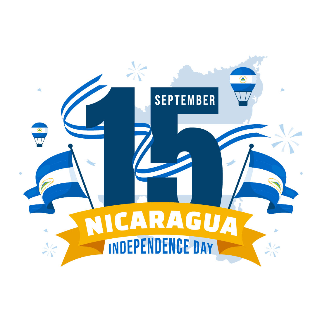 12 Nicaragua Independence Day Illustration preview image.