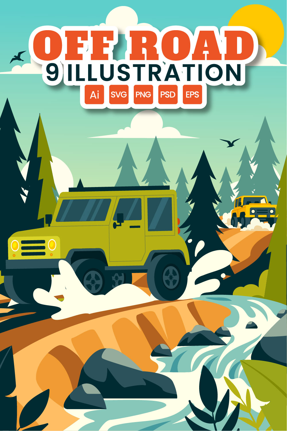 9 Off Road Sport Illustration pinterest preview image.