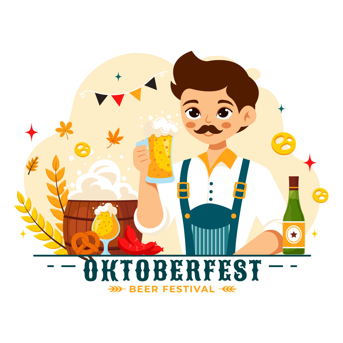 13 Oktoberfest Beer Festival Illustration preview image.