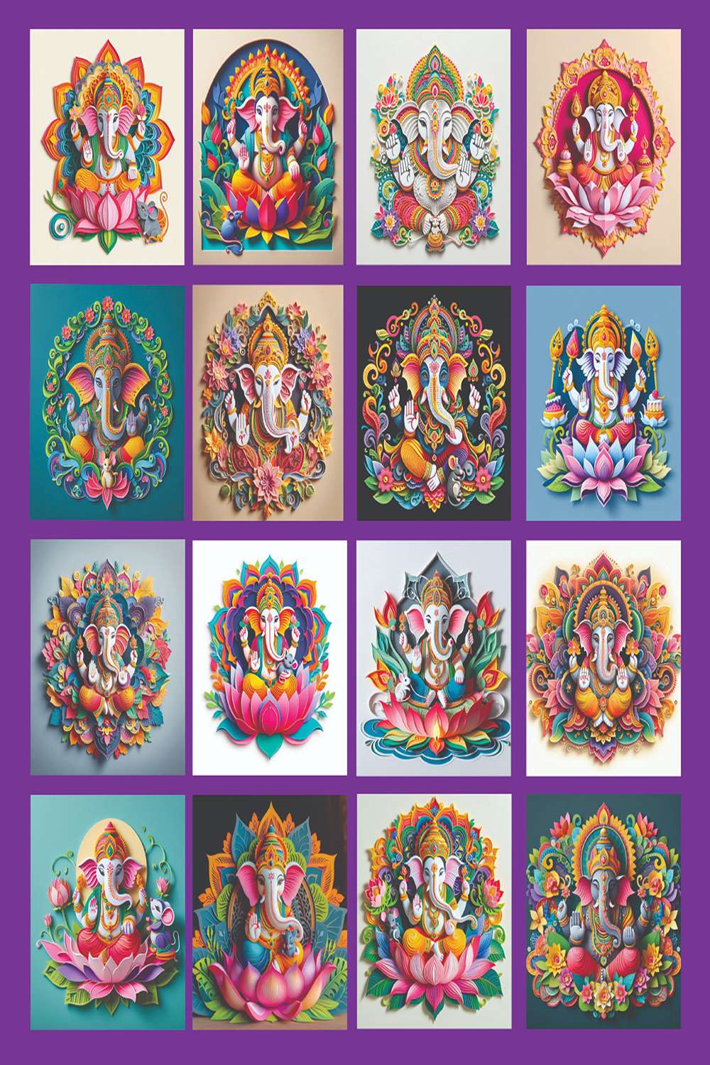 Shree Ganesh - Paper Art Design Tamplate pinterest preview image.