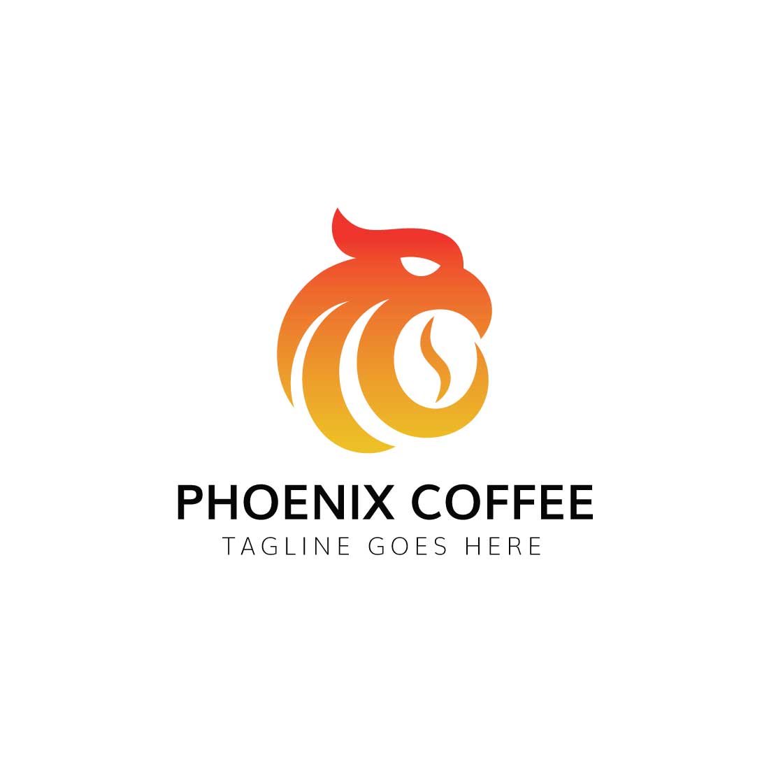 Creative Phoenix Coffee Logo design cover image.