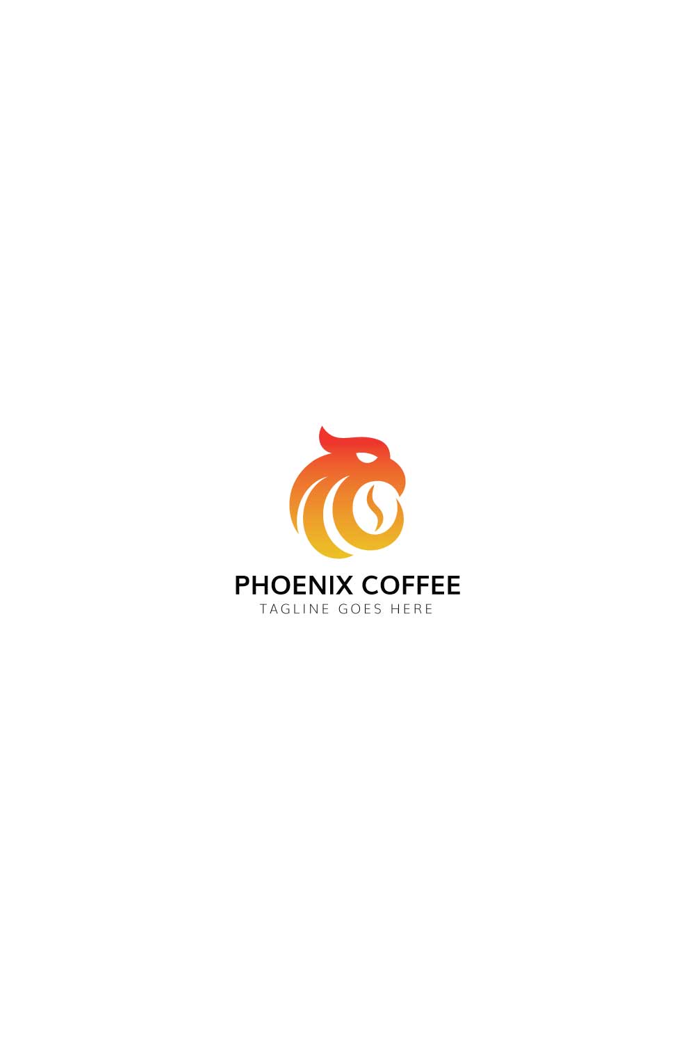 Creative Phoenix Coffee Logo design pinterest preview image.