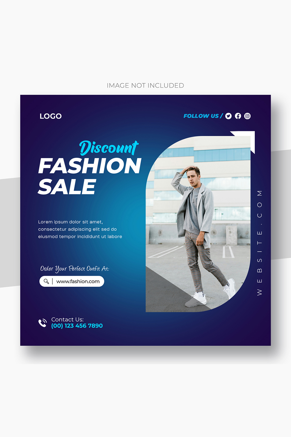 Fashion Sale Social Media Post Template Instagram Banner pinterest preview image.