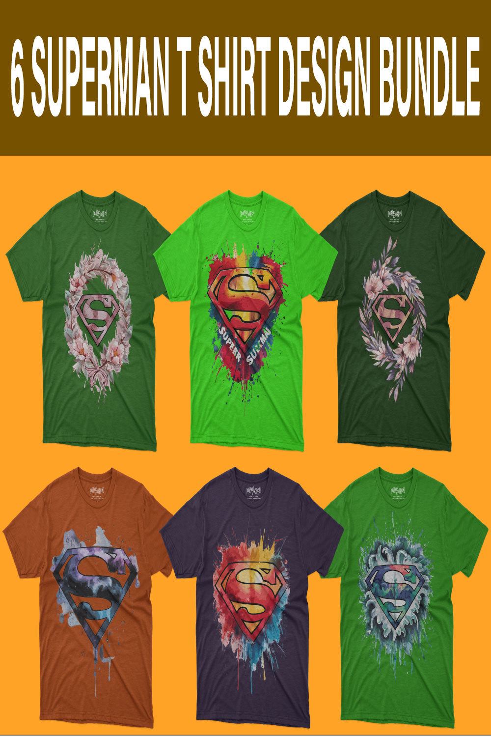 6 superman t shirt design bundle pinterest preview image.