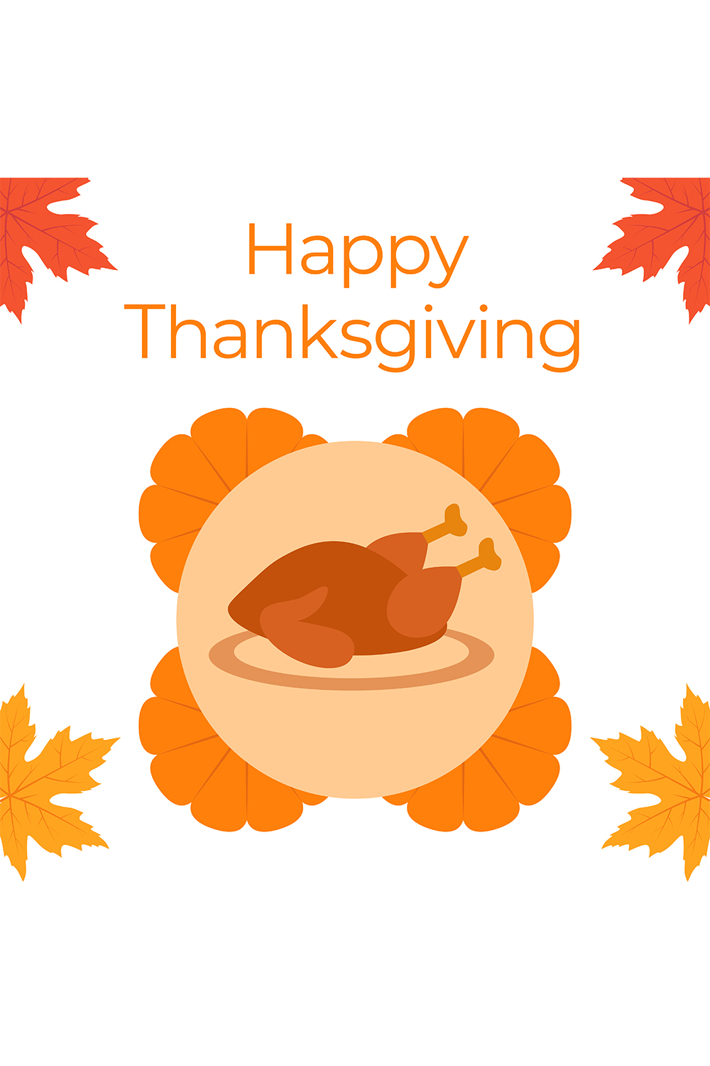 Happy Thanksgiving design templates pinterest preview image.