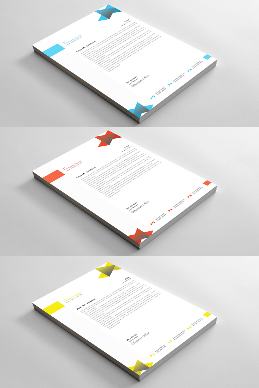 Letterhead Template Design pinterest preview image.