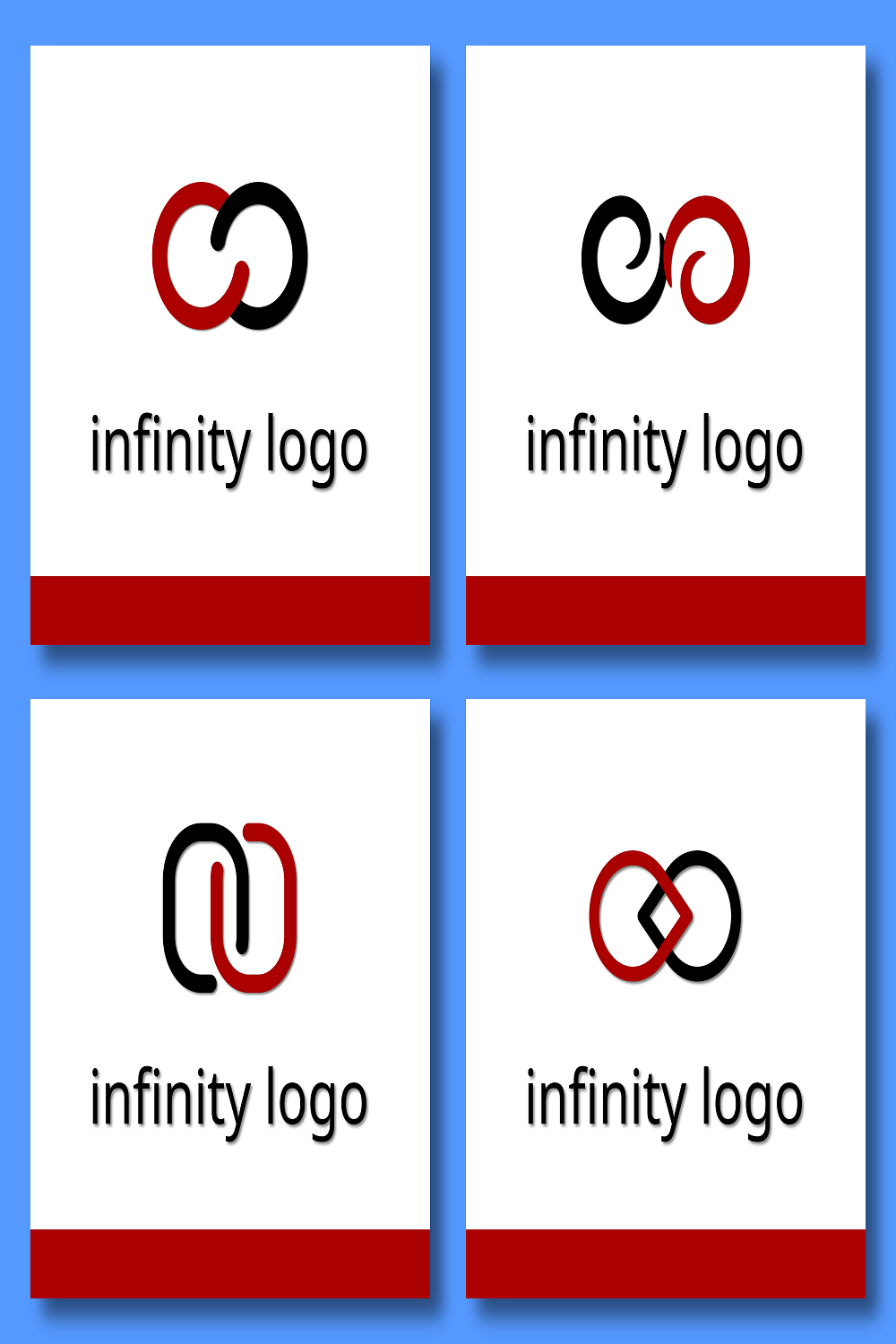 4 infinity logo minimalist logo red and black and white pinterest preview image.