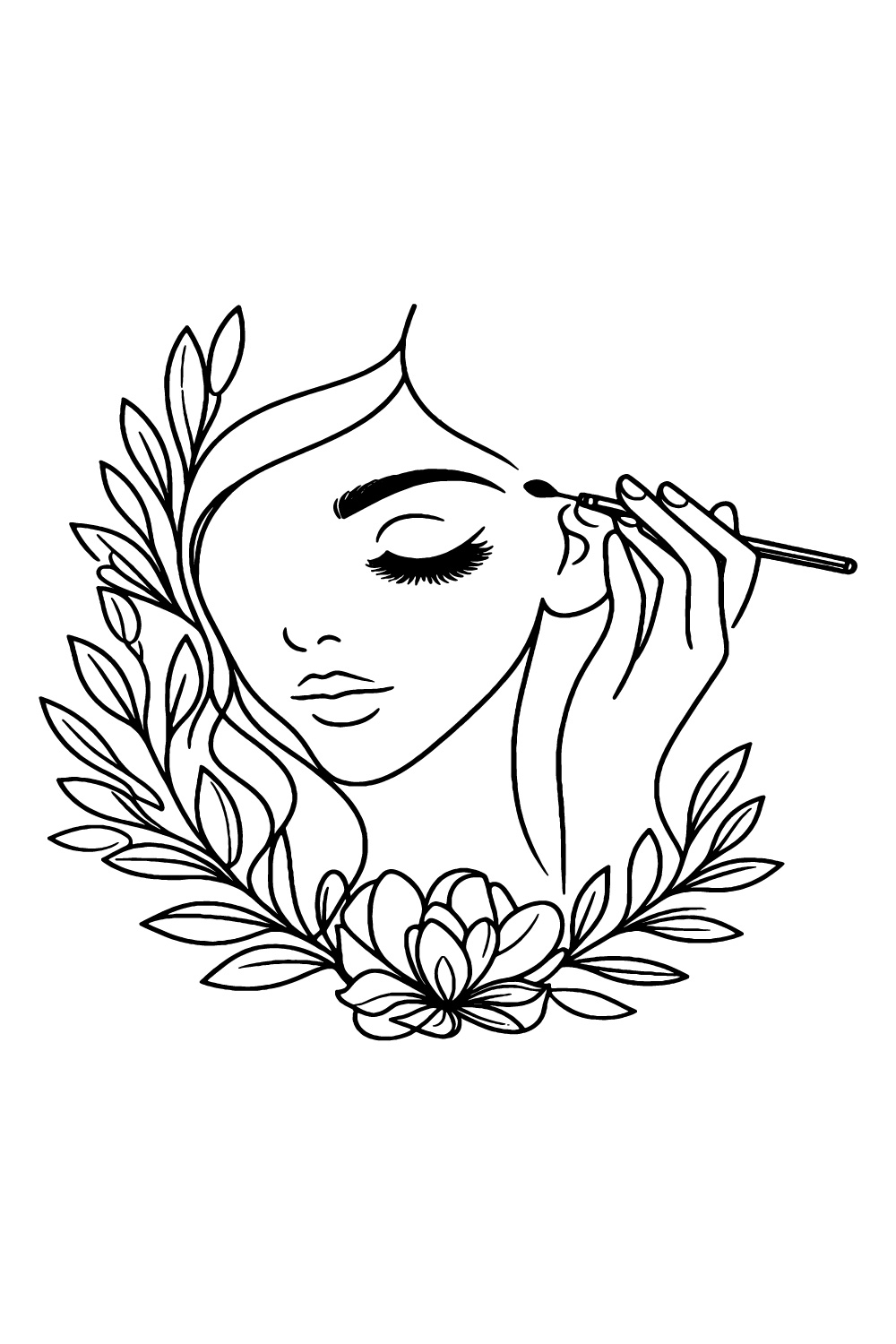 Beauty logo, Makeup logo illustration pinterest preview image.