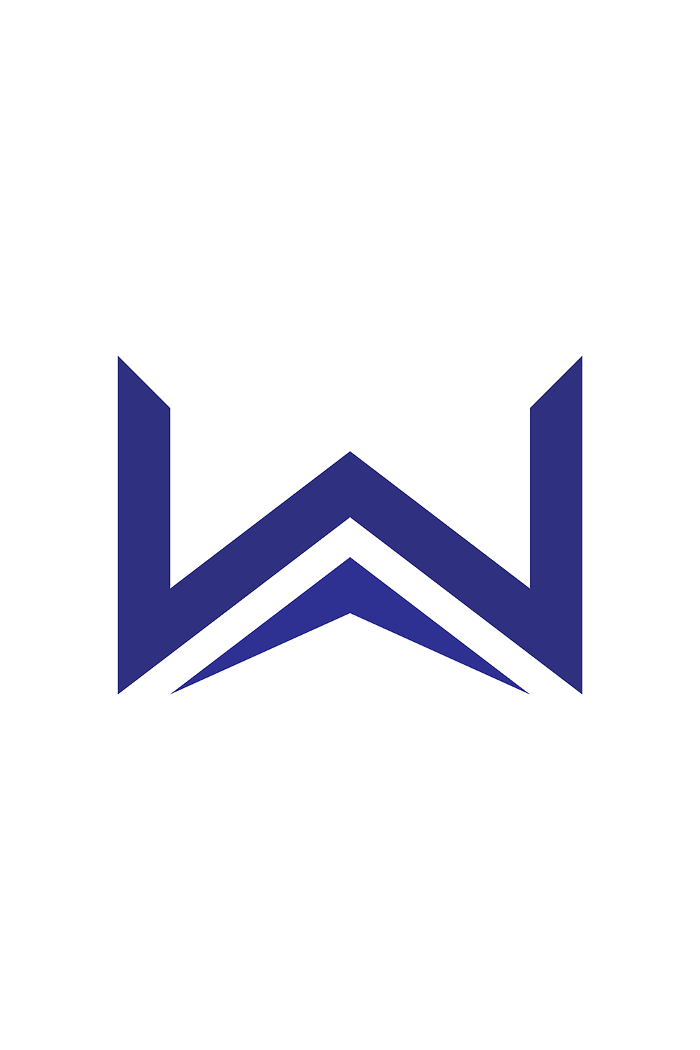 W Letter Logo Design pinterest preview image.