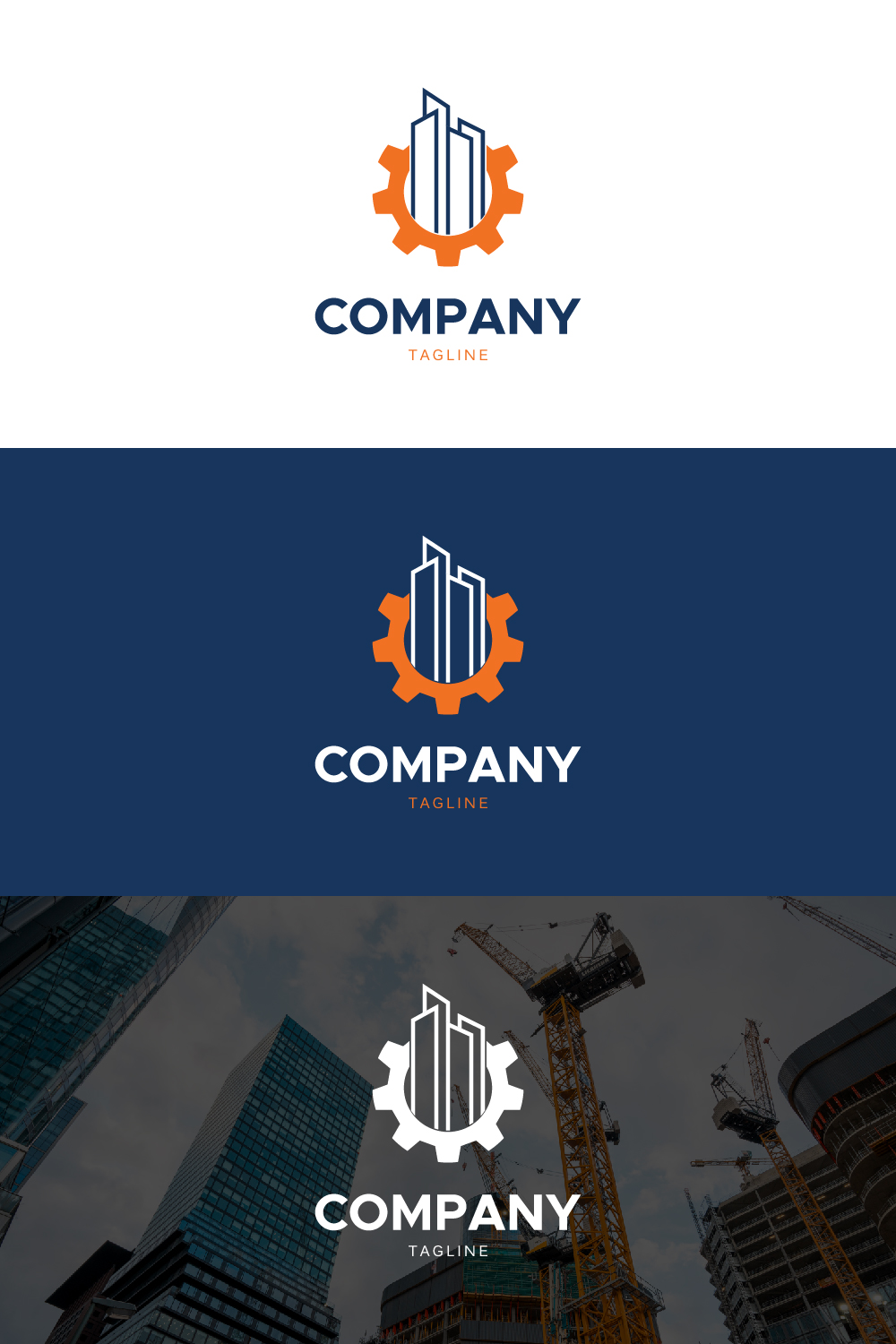 Construction minimal logo design pinterest preview image.