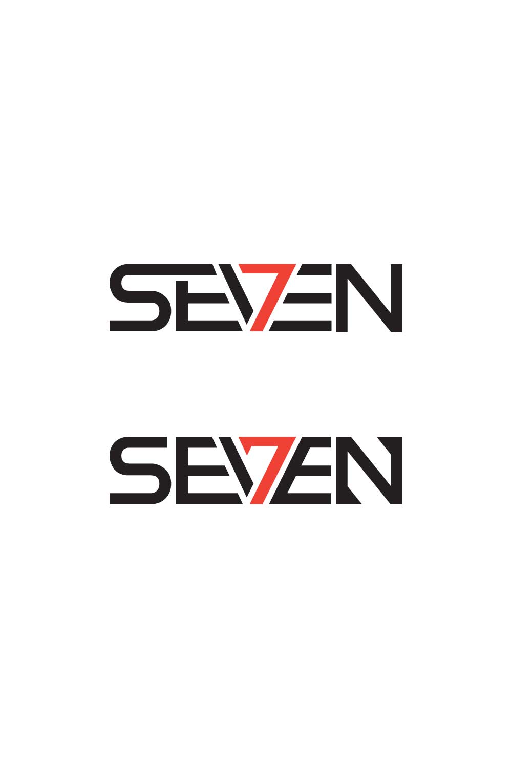 Seven modern stylish typography branding creative logo pinterest preview image.