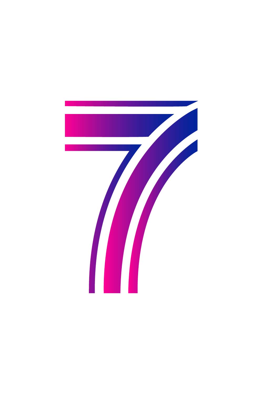 Seven number modern branding logo pinterest preview image.