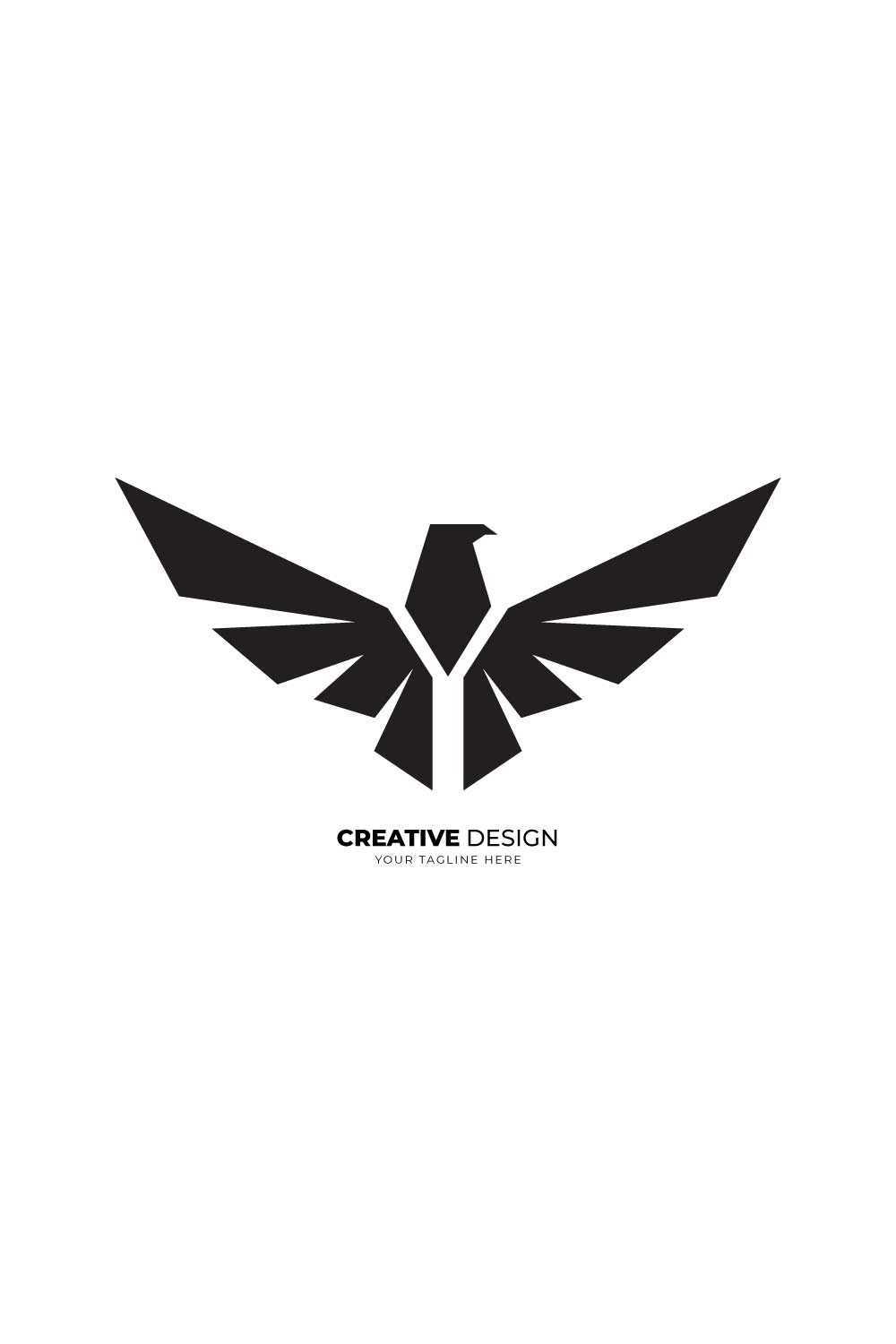 Flying falcon wings branding creative logo concept pinterest preview image.