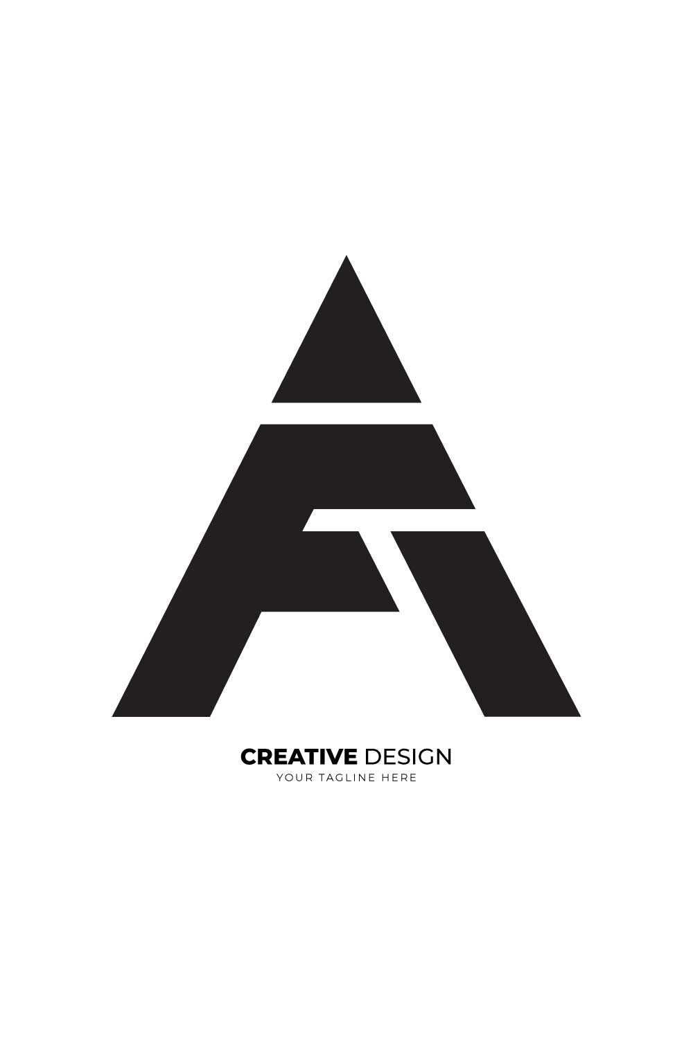 Letter branding Fa or Af abstract modern logo concept pinterest preview image.