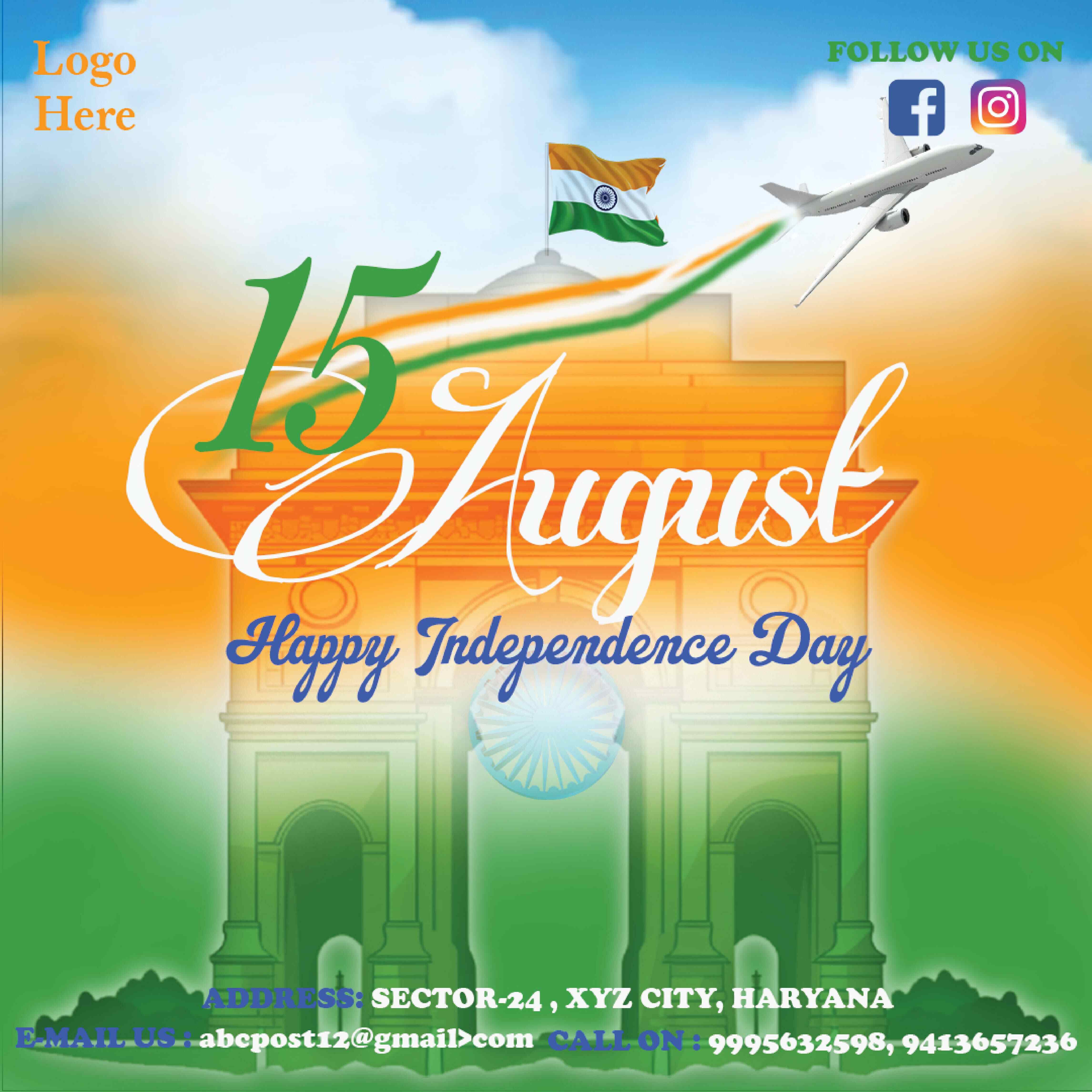 Independence day social media post design for business preview image.