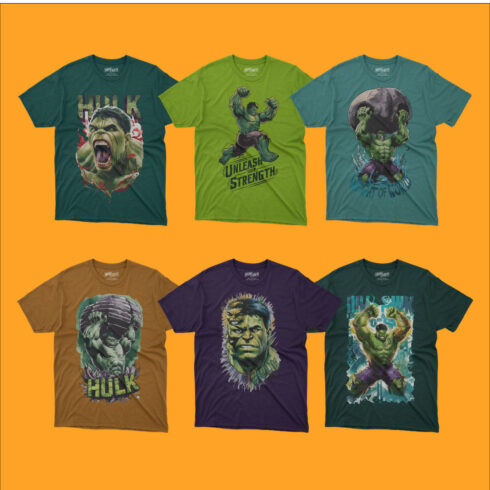 hulk t shirt design bundle cover image.