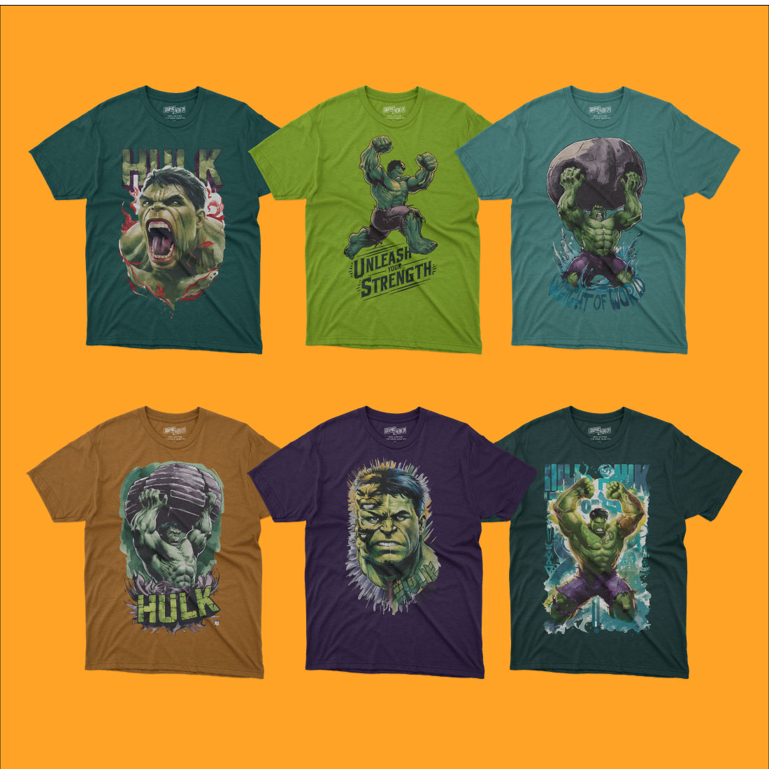 hulk t shirt design bundle cover image.