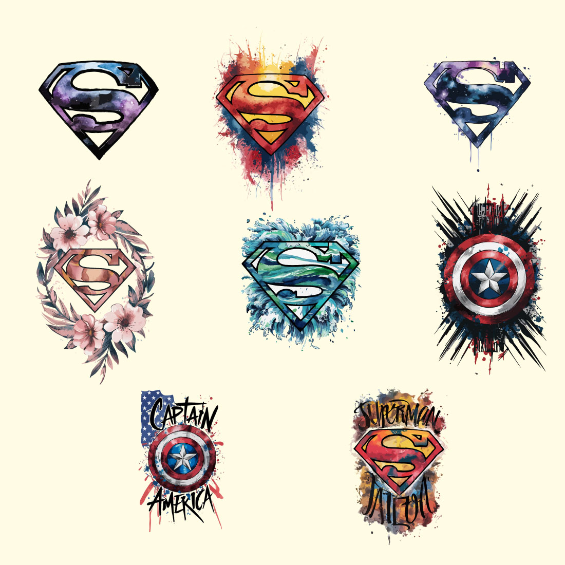 SUPERHERO T SHIRT DESIGN BUNDLE preview image.