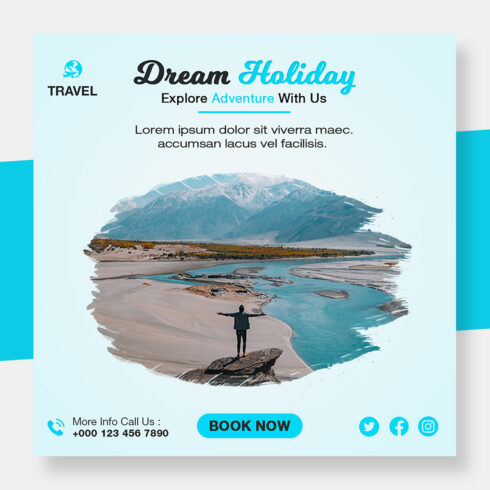 Travel Agency Social Media Post Template cover image.