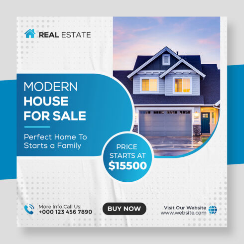 Real Estate Agency Social Media Post Template cover image.