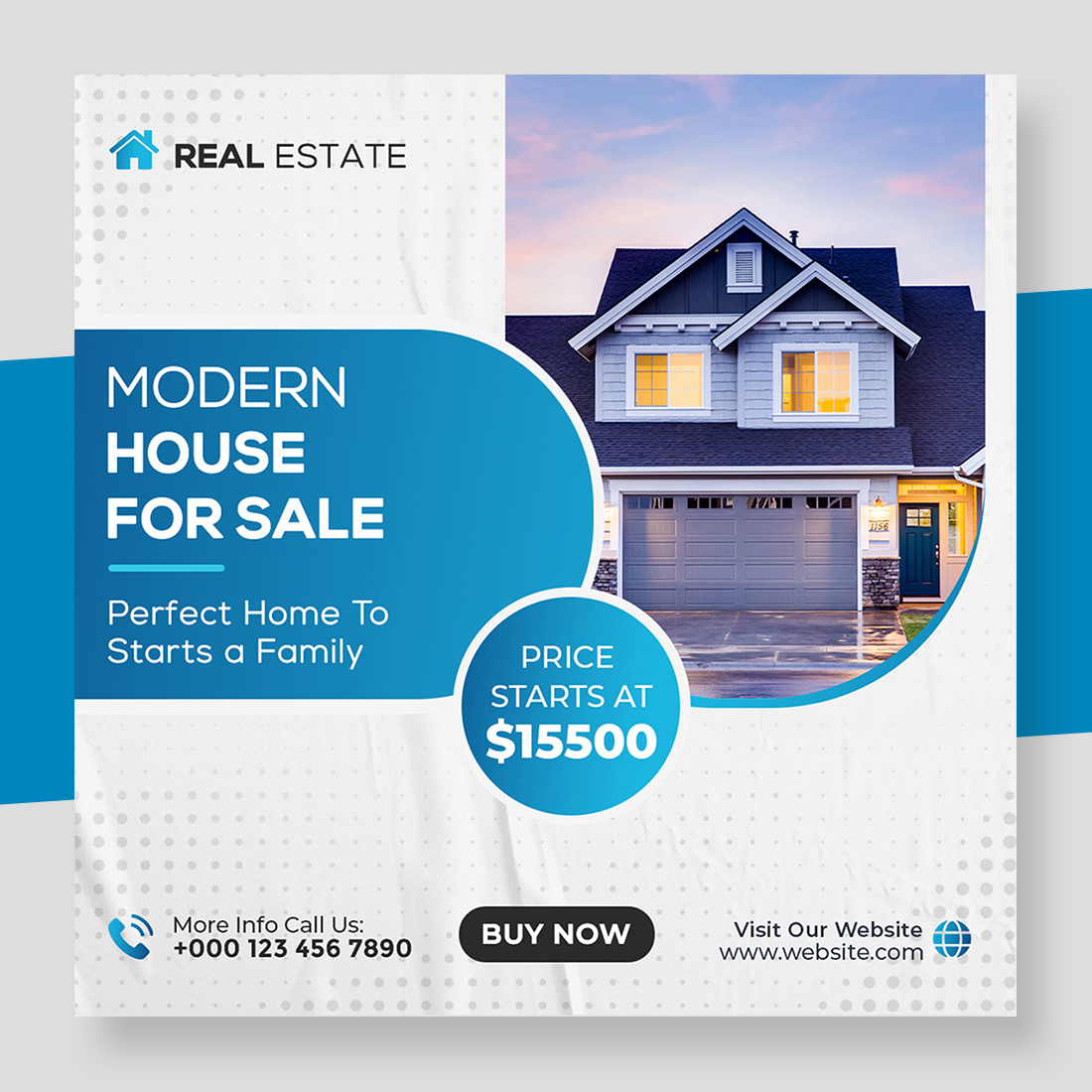 Real Estate Agency Social Media Post Template cover image.