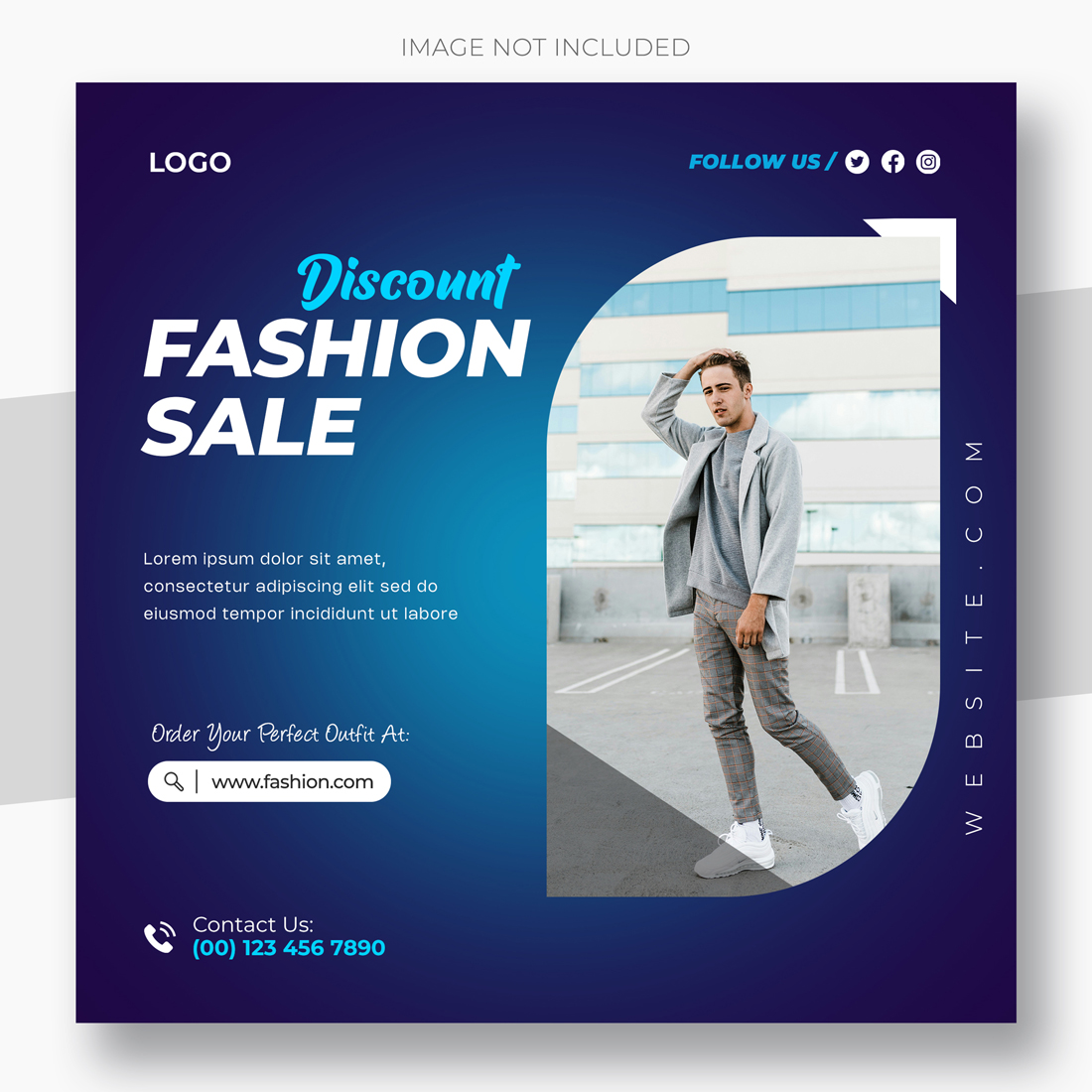 Fashion Sale Social Media Post Template Instagram Banner cover image.