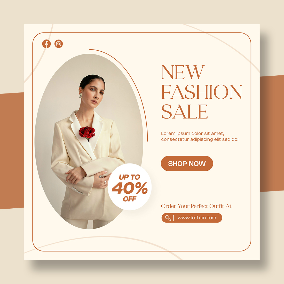 Fashion Sale Social Media Post Template Instagram Banner cover image.