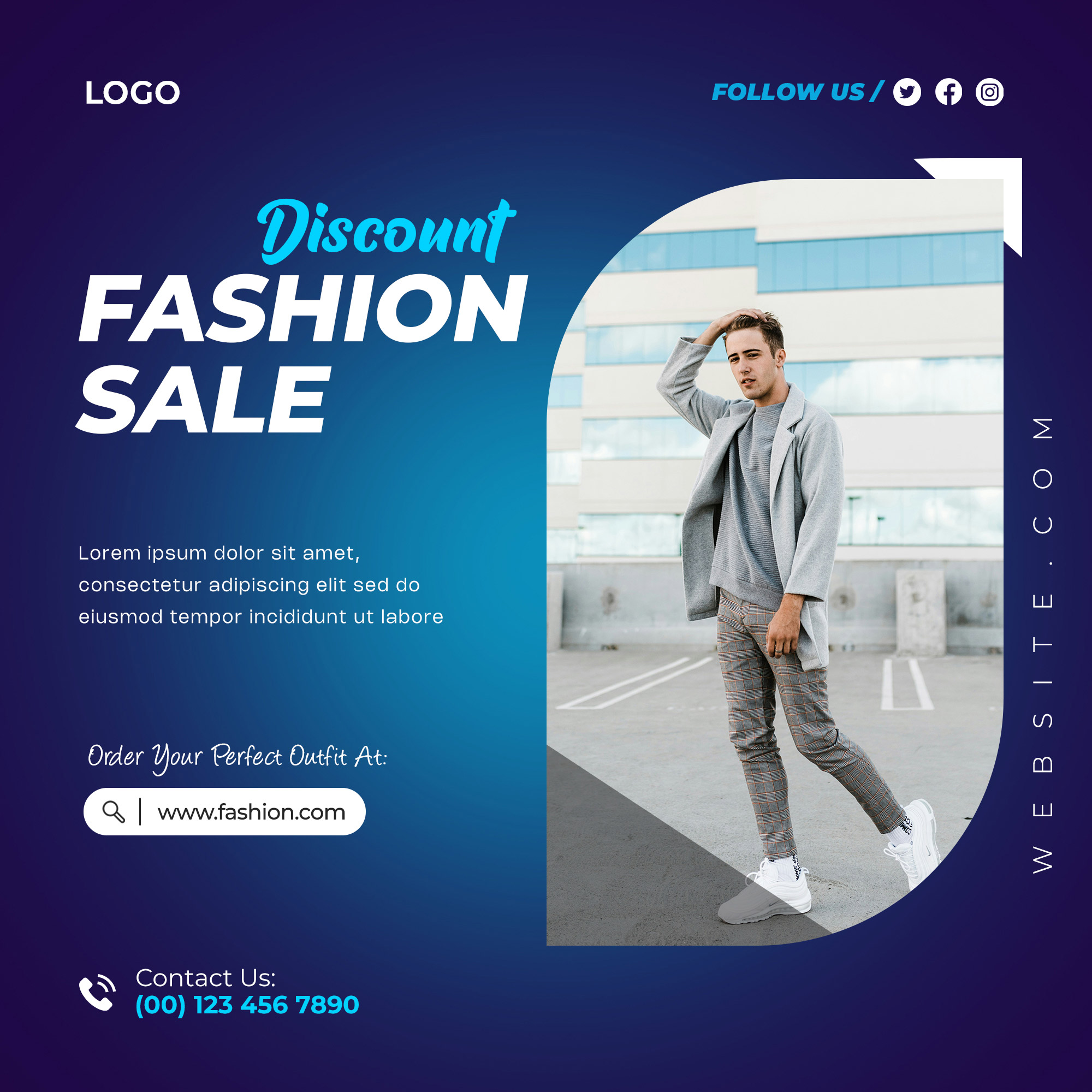 Fashion Sale Social Media Post Template Instagram Banner preview image.