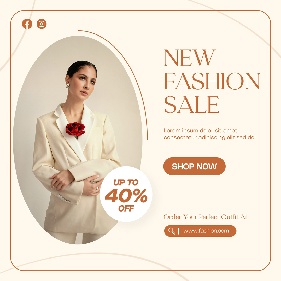 Fashion Sale Social Media Post Template Instagram Banner preview image.