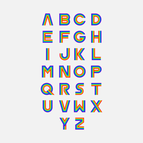 Rainbow Capital Alphabet Bold Modern Colorful Decorated Fonts cover image.