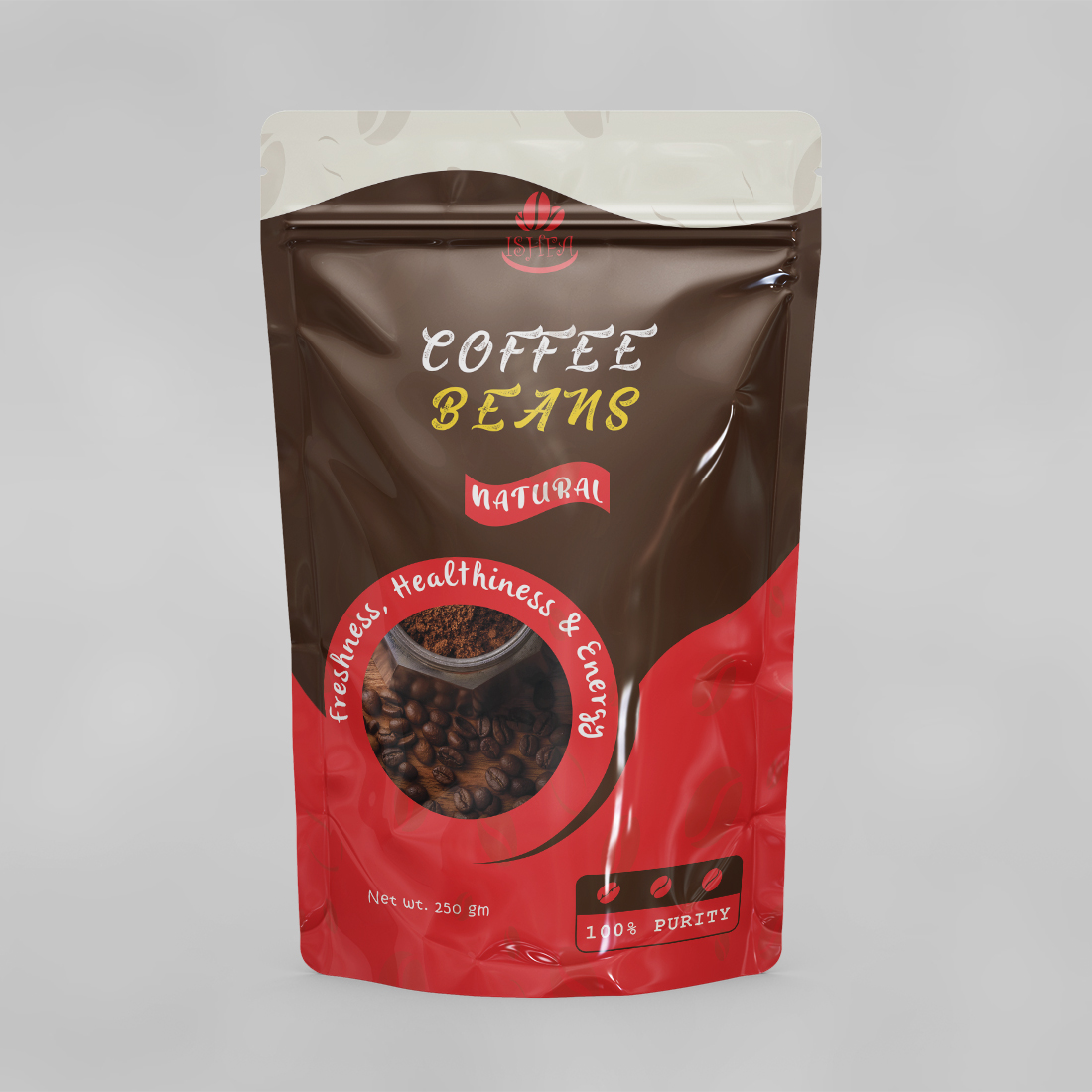 Printable Coffee Pouch Package Design Template Front and Back Part Premium Quality cover image.