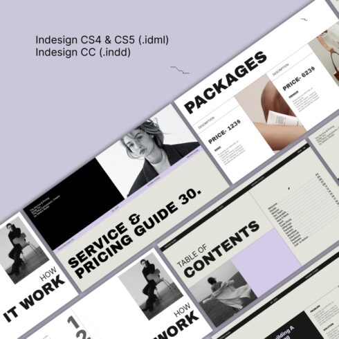 Service Guide/ InDesign Presentation Template cover image.