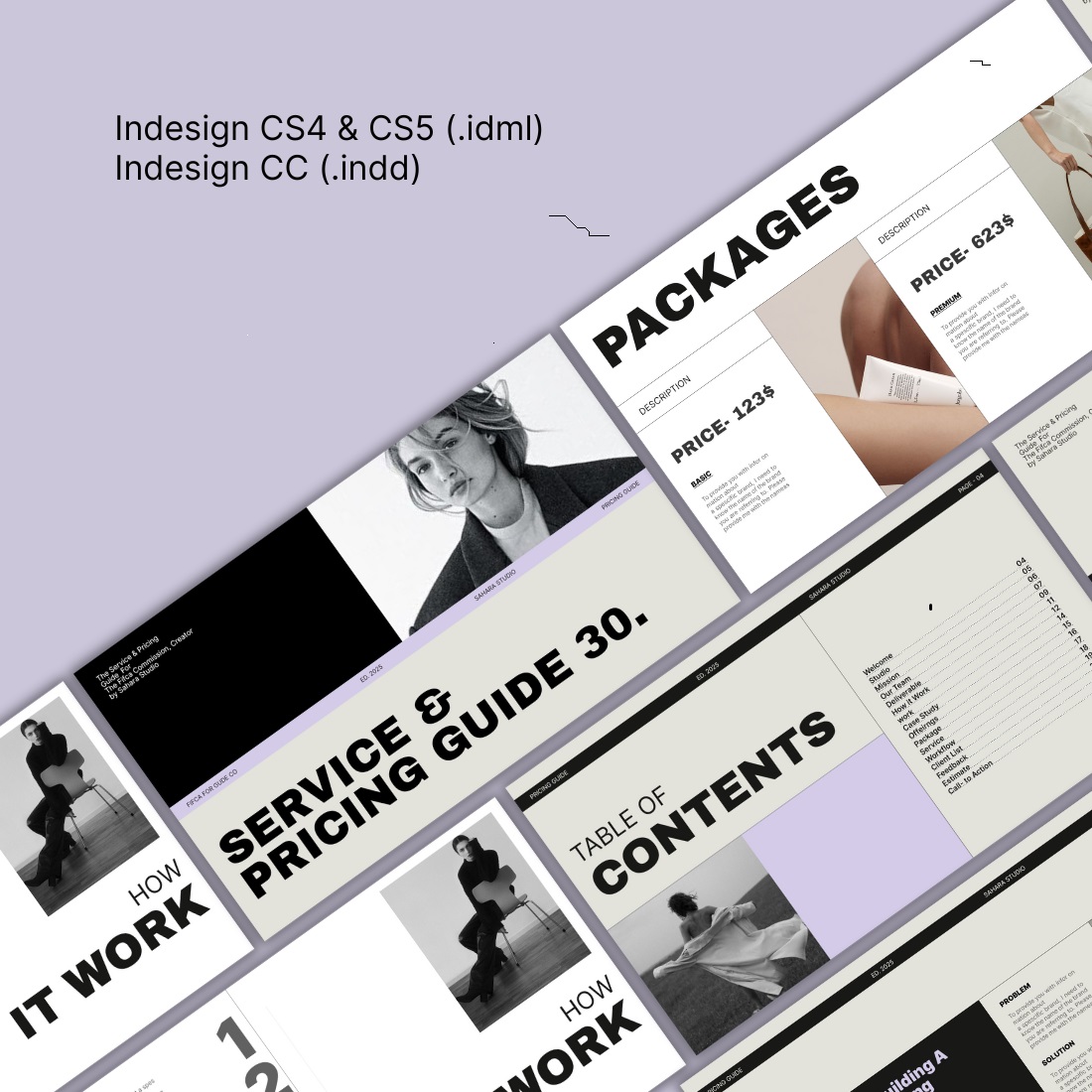 Service Guide/ InDesign Presentation Template cover image.