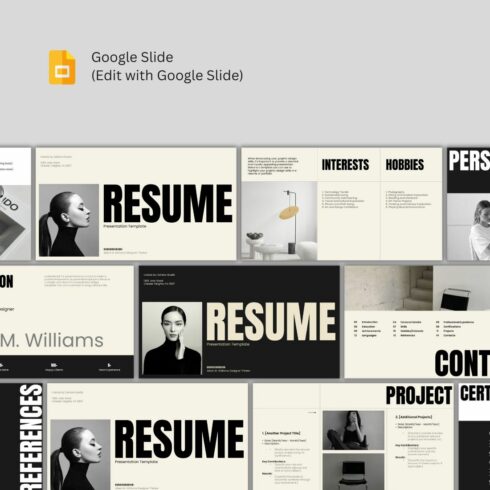 Resume / Google Slides Presentation Template cover image.