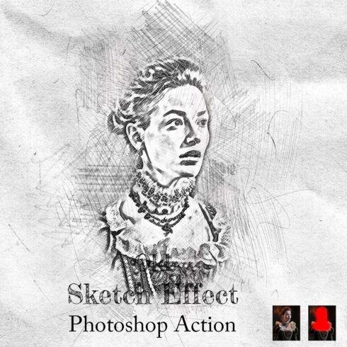 Old Sketch Effect Photoshop Action cover image.