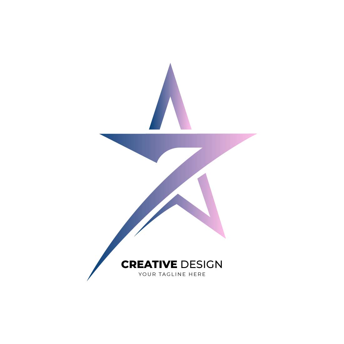 Seven with star shape modern branding icon logo preview image.