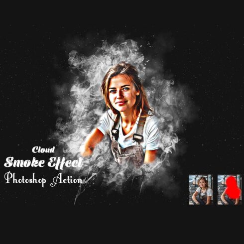 Cloud Smoke Effect Photoshop Action cover image.