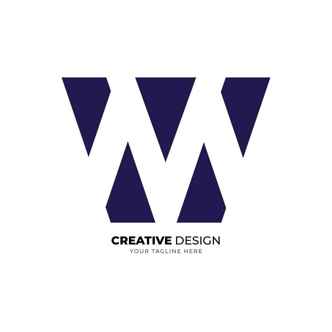 MW negative space creative logo design cover image.