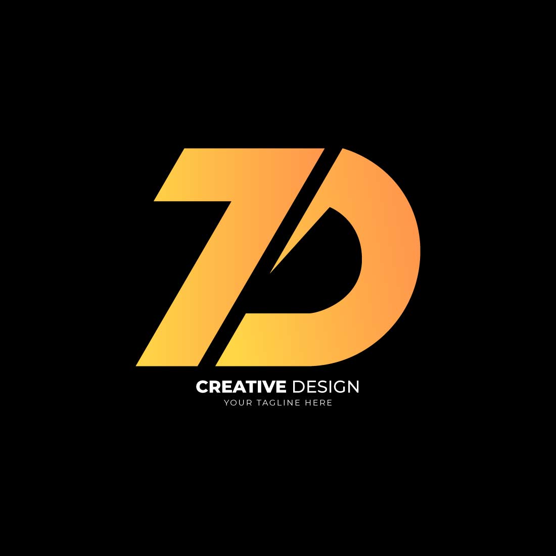 Modern unique shape letter 7D or seven day creative monogram logo concept preview image.