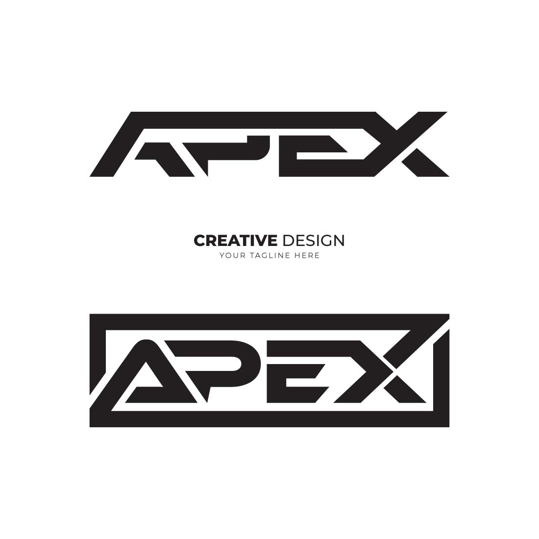 Apex modern typography professional monogram logo cover image.