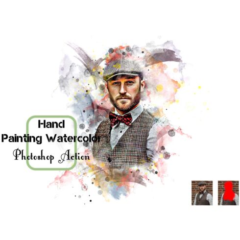 Hand Painting Watercolor Photoshop Action cover image.