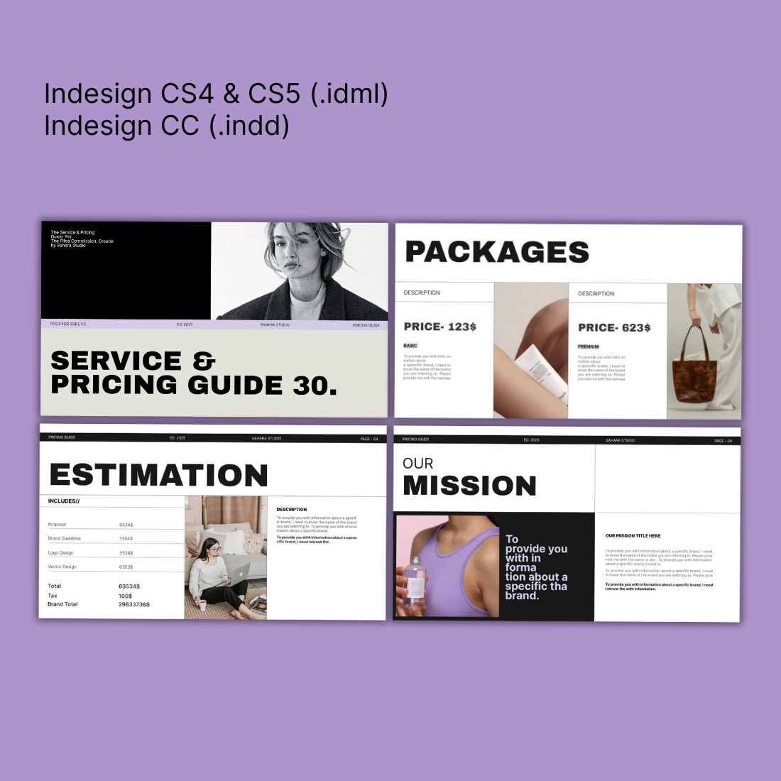 Service Guide/ InDesign Presentation Template preview image.