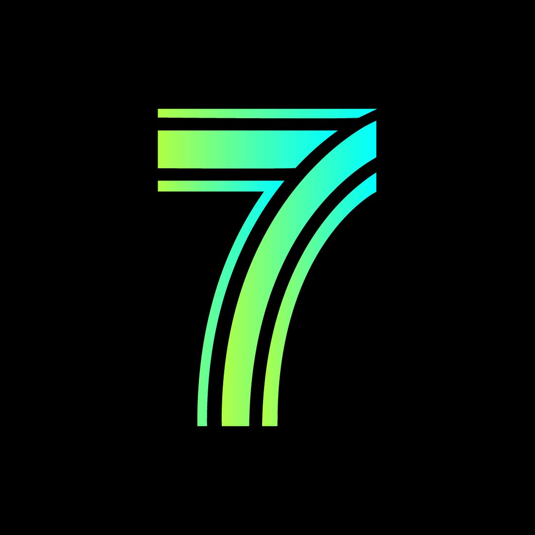 Seven number modern branding logo preview image.