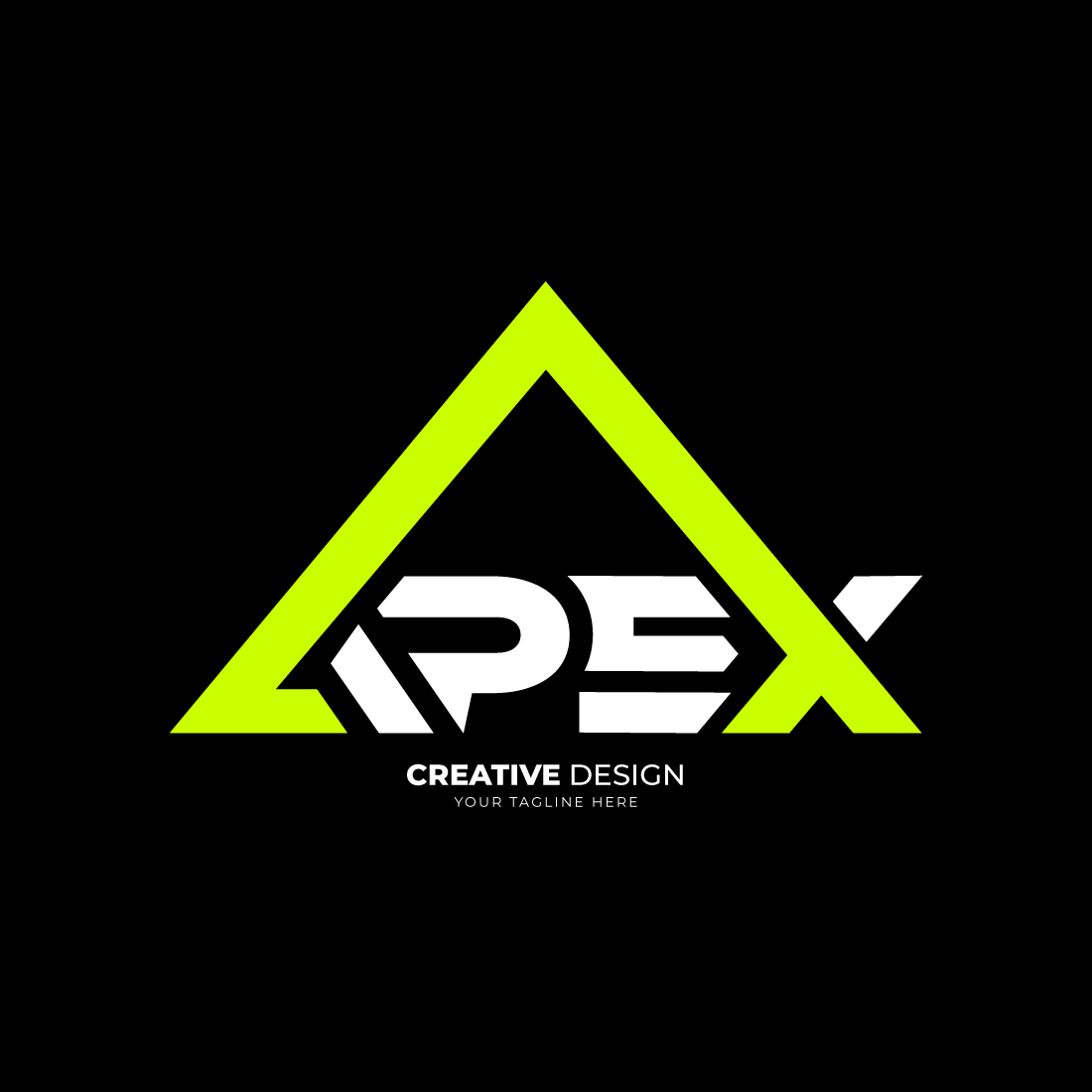 Apex triangle modern shape mountain branding unique logo preview image.