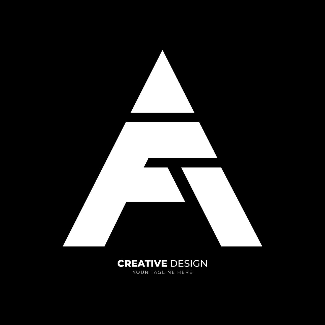 Letter branding Fa or Af abstract modern logo concept preview image.